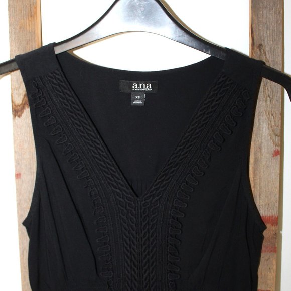 a.n.a. A New Approach Smocked Crochet Tank Top Blouse - Picture 1 of 13